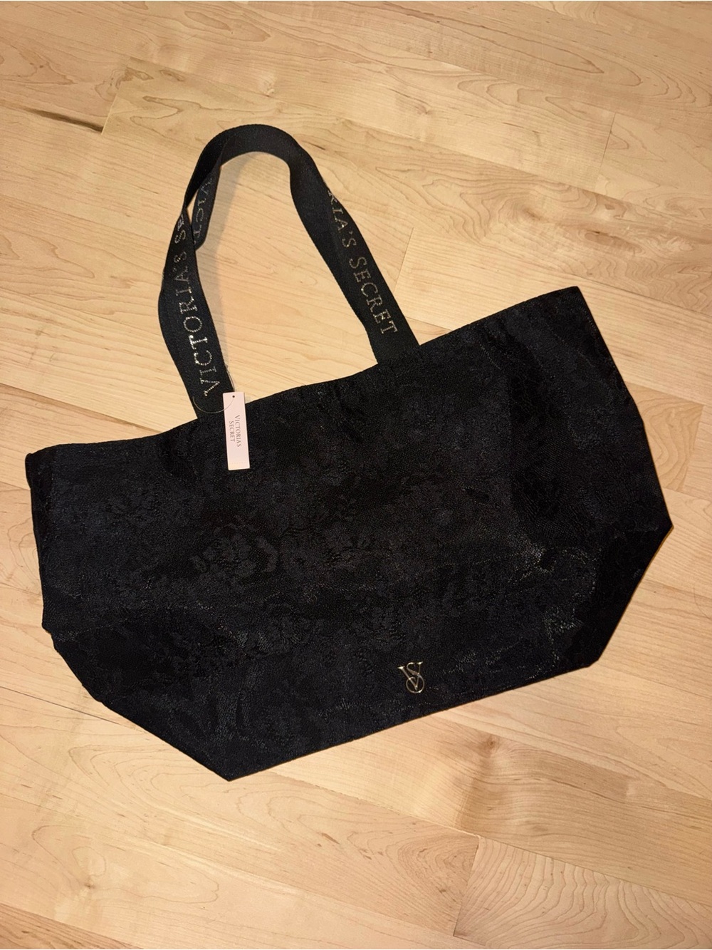 Victoria's Secret Black Jacquard Logo Tote